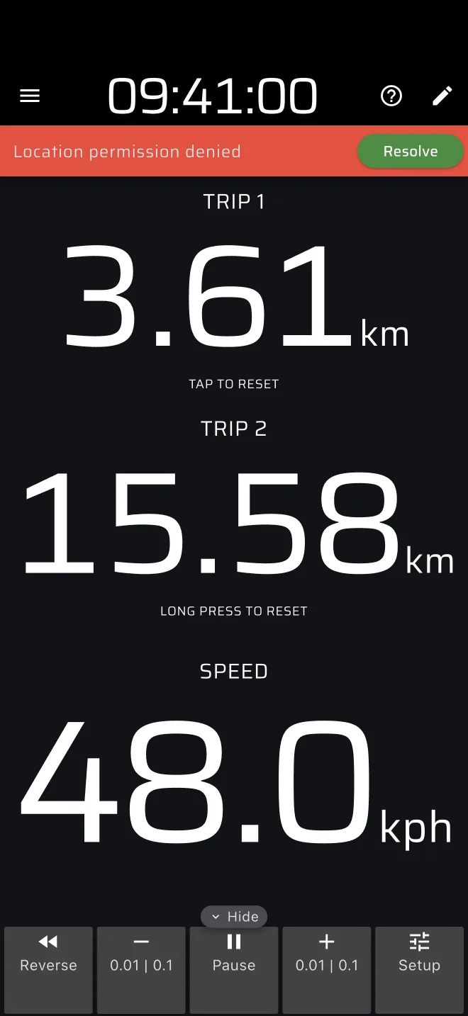 la barra roja de ubicación con Resolver