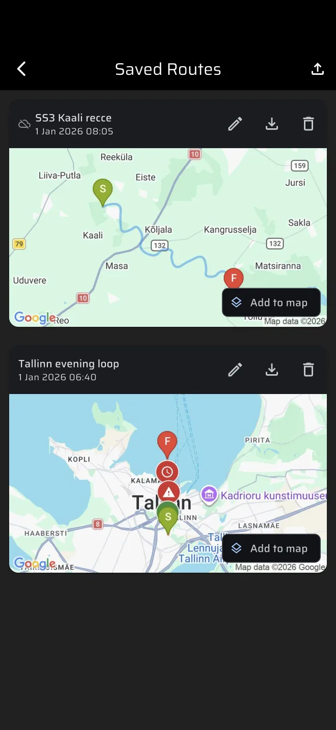 インポートのあるルートの一覧