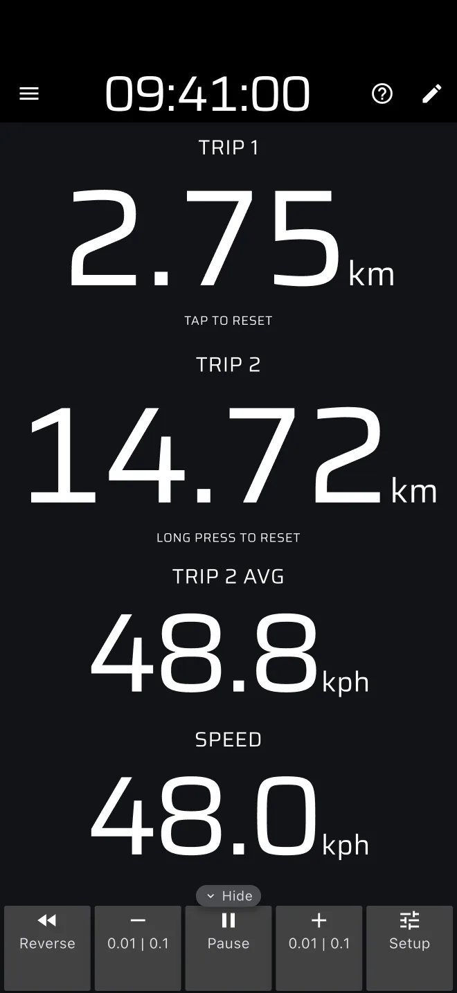 Режим Средняя скорость